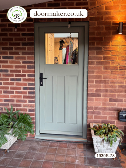 1930s style door made from accoya painted treron